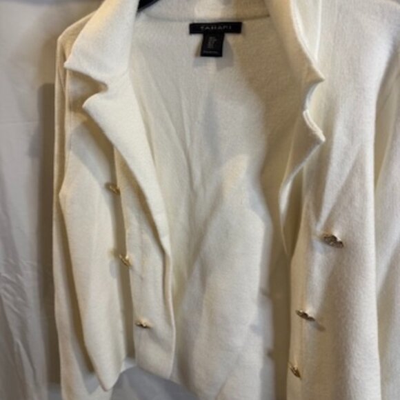 Tahari Ivory Sweater Blazer – Gold Button Detail – Size S - Picture 1 of 4